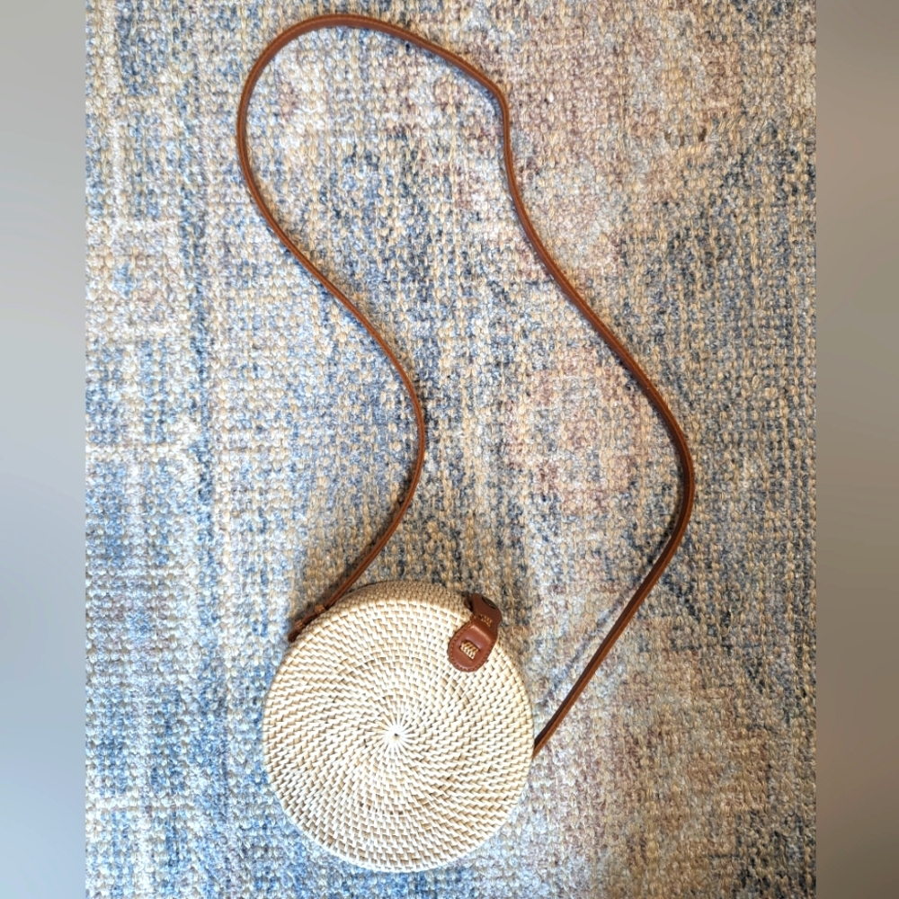 Handmade Rattan/Leather Crossbody